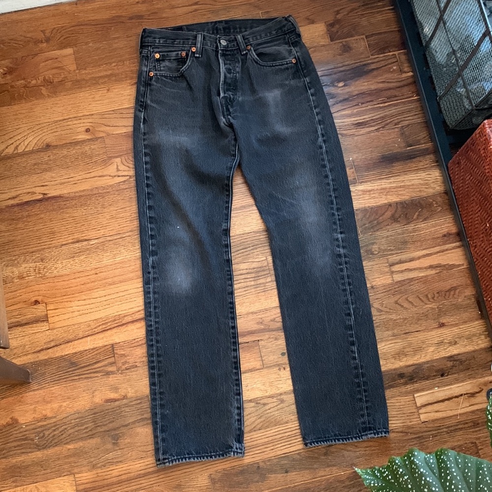 501 Levi’s Black Denim Button Fly